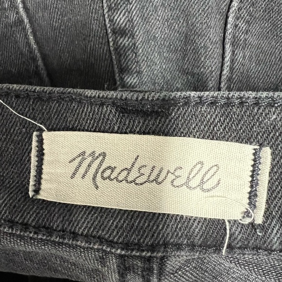 Madewell Perfect Vintage Straight Jeans Black Fade High Rise Side Slit W26 - Picture 10 of 11